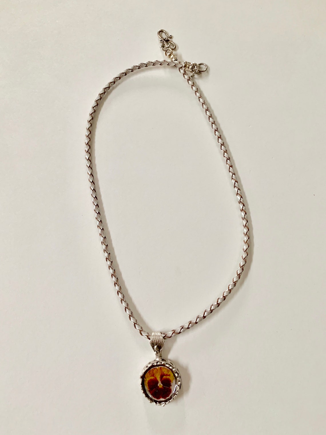 Silver Pansy Pendant Necklace Etsy Sweden