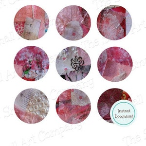 Printable Collage Sheet 12 Downloadable Circles for Scrapbooking