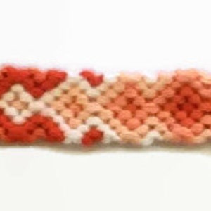 Coral Peach Gradient Arrowhead Pattern Embroidery Friendship Bracelet, Ombre Coral Peach Arrow Bracelet, Descending Diamond Bracelet image 4