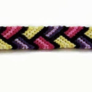 Pink, Purple & Yellow Bordered Braid Pattern Embroidery Macrame Friendship Bracelet, Spring Friendship Bracelet image 4