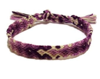 Purple Gradient Arrowhead Pattern Embroidery Friendship Bracelet, Ombre Purple Arrow Pattern Bracelet