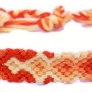 Coral Peach Gradient Arrowhead Pattern Embroidery Friendship Bracelet, Ombre Coral Peach Arrow Bracelet, Descending Diamond Bracelet image 3