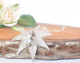 Japanese Maple Leaf Necklace, Nature Jewelry, Bridesmaid Proposal Gift