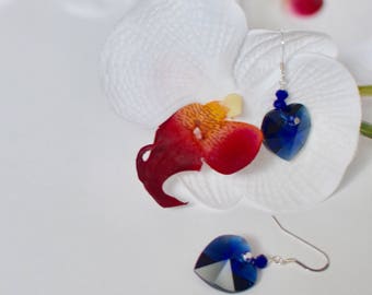Heart Earrings, Swarovski Crystal Earrings, Crystal Earrings, Swarovski Heart Earrings, Drop Earrings, Cute Earrings