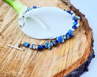 Lapiz Lazuli Bracelet/Lapis Lazuli Jewelry/Blue Boho Gemstone Bracelet/September Birthstone/Christmas Gift/Gift for Her/Stocking Stuffer