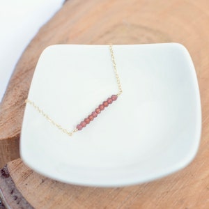 Minimalist Gemstone Bracelet, Beaded Bar Bracelet, Simple Gemstone Bracelet, Birthstone Bracelet image 2