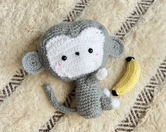 Monkey Amigurumi - Stuffed Monkey with Banana Crochet