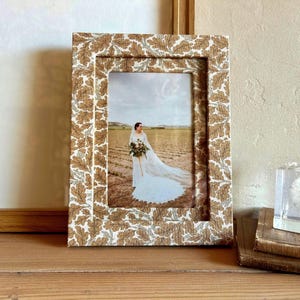 William Morris Fabric Picture Frame, Oak and Acorn Design, 4x6 or 5x7 *LAST ONE* Discountinued fabric