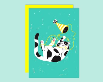 Carte Chat Etsy