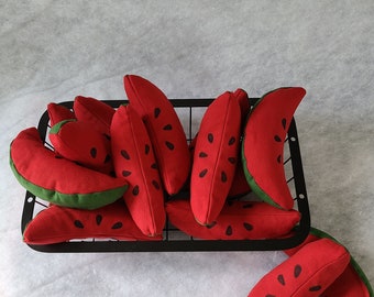 Watermelon catnip toys.