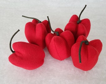 RED Bell Pepper catnip toys.