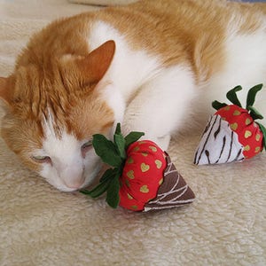 Two strawberry catnip toys. image 3