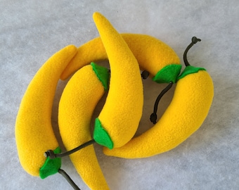 YELLOW Chili Pepper catnip toys.