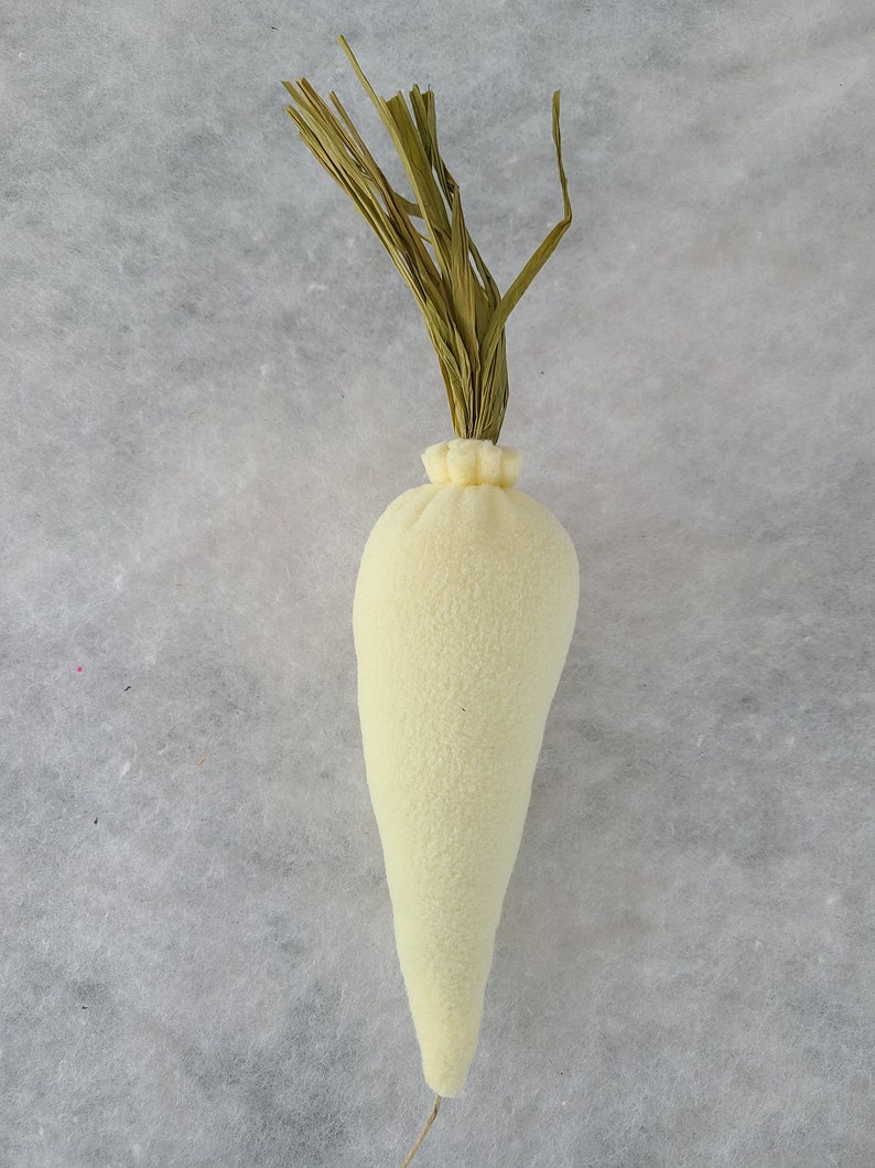 Cream Carrot catnip toys. image 2