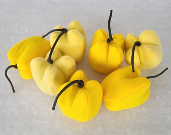 YELLOW Bell Pepper catnip toys.