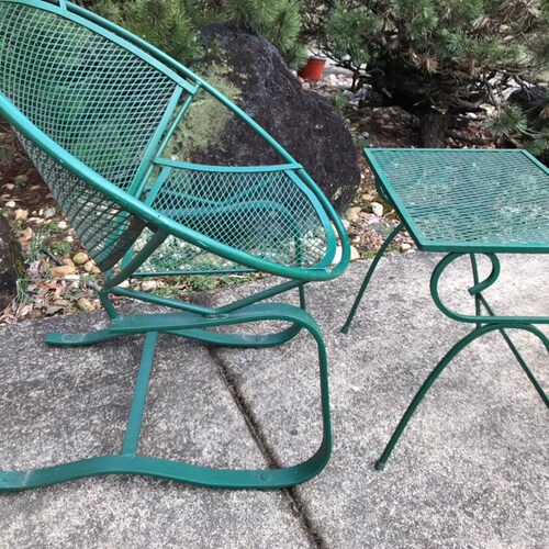 Mid Century Modern Wrough Iron Patio Salterini Chairs Etsy