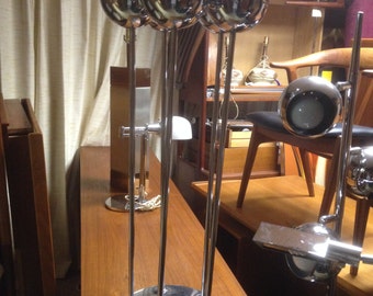 Mid century Modern Chrome Ball Table Lamp Sputnik in Sonneman style