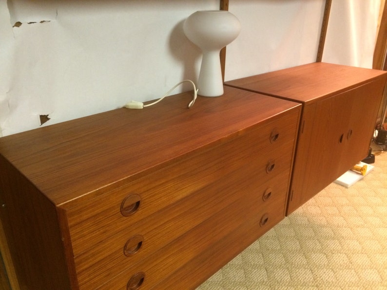 Danish Modern Mid Century Hansen Wall unit Cabinets image 2