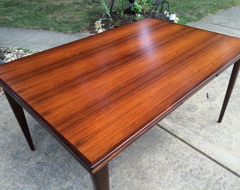 Danish Modern Brazilian Rosewood Dining Tabe by JL Moller