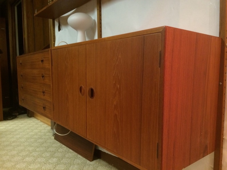 Danish Modern Mid Century Hansen Wall unit Cabinets image 3