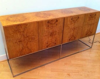 Mid-century Modern Burl Wood Credenza Buffet by Milo Baughman Thayer Coggin