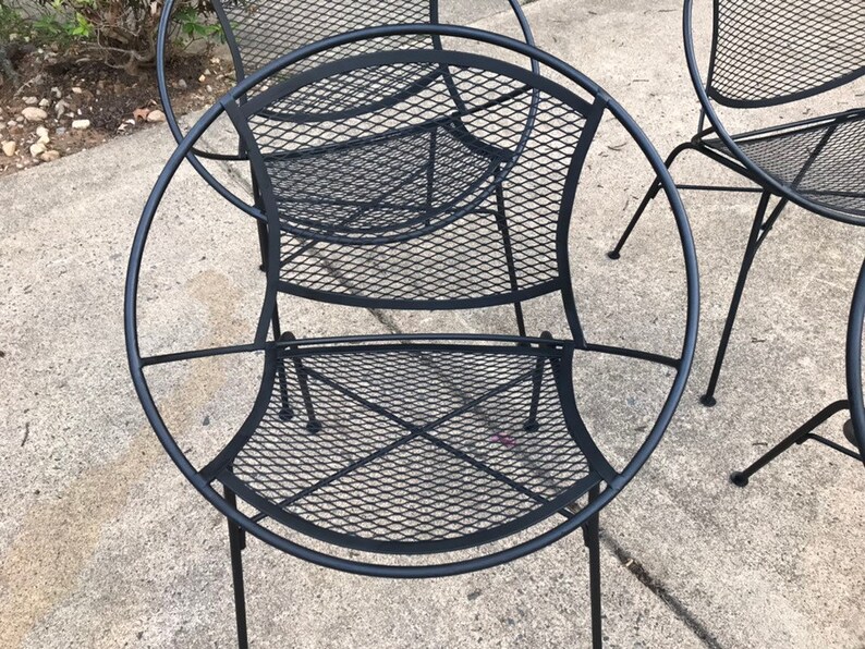 Mid Century Modern Wrough Iron Patio Salterini Radar Chairs Etsy
