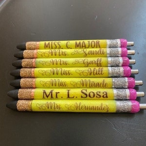 Teacher Pencil Epoxy Pen, Papermate Inkjoy gel, Customizable, Refillable, Unique Gift Idea Teachers, Doctor/Dentist Office, Nurses.
