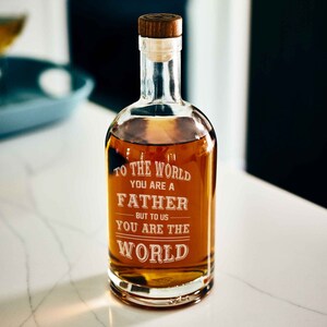 Dad is our world Personalized Etched Father's day gift image 1