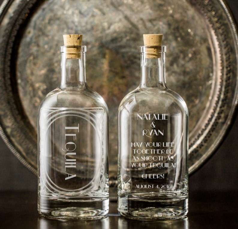 Etched Glass Spirit DecanterPersonalized gift for bar cart Etsy