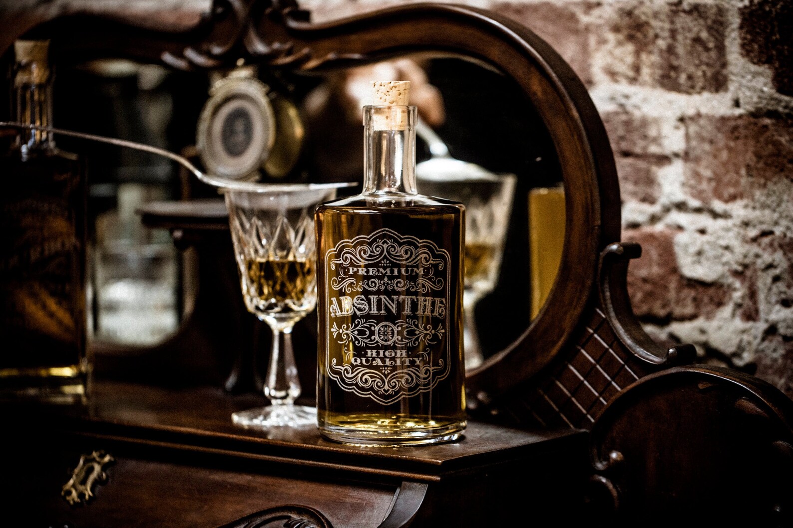 Etched Glass Decanter Set of 3 Inspired by Victorian Ers - Etsy