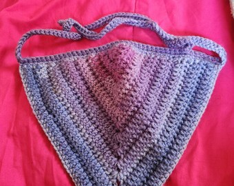 Purple Crochet Bandana: Hair Accessory