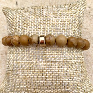 Gemstone Beaded Bracelet Gold Filled Bracelet Mala Bracelet Boho Bracelet Brown Beaded Bracelet Yoga Bracelet