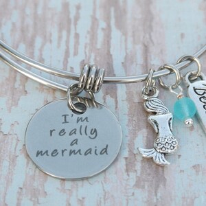 Mermaid bracelet // I'm really a mermaid // Sea Glass jewelry // Believe // Mermaid Jewelry image 2
