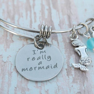 Mermaid bracelet // I'm really a mermaid // Sea Glass jewelry // Believe // Mermaid Jewelry image 1