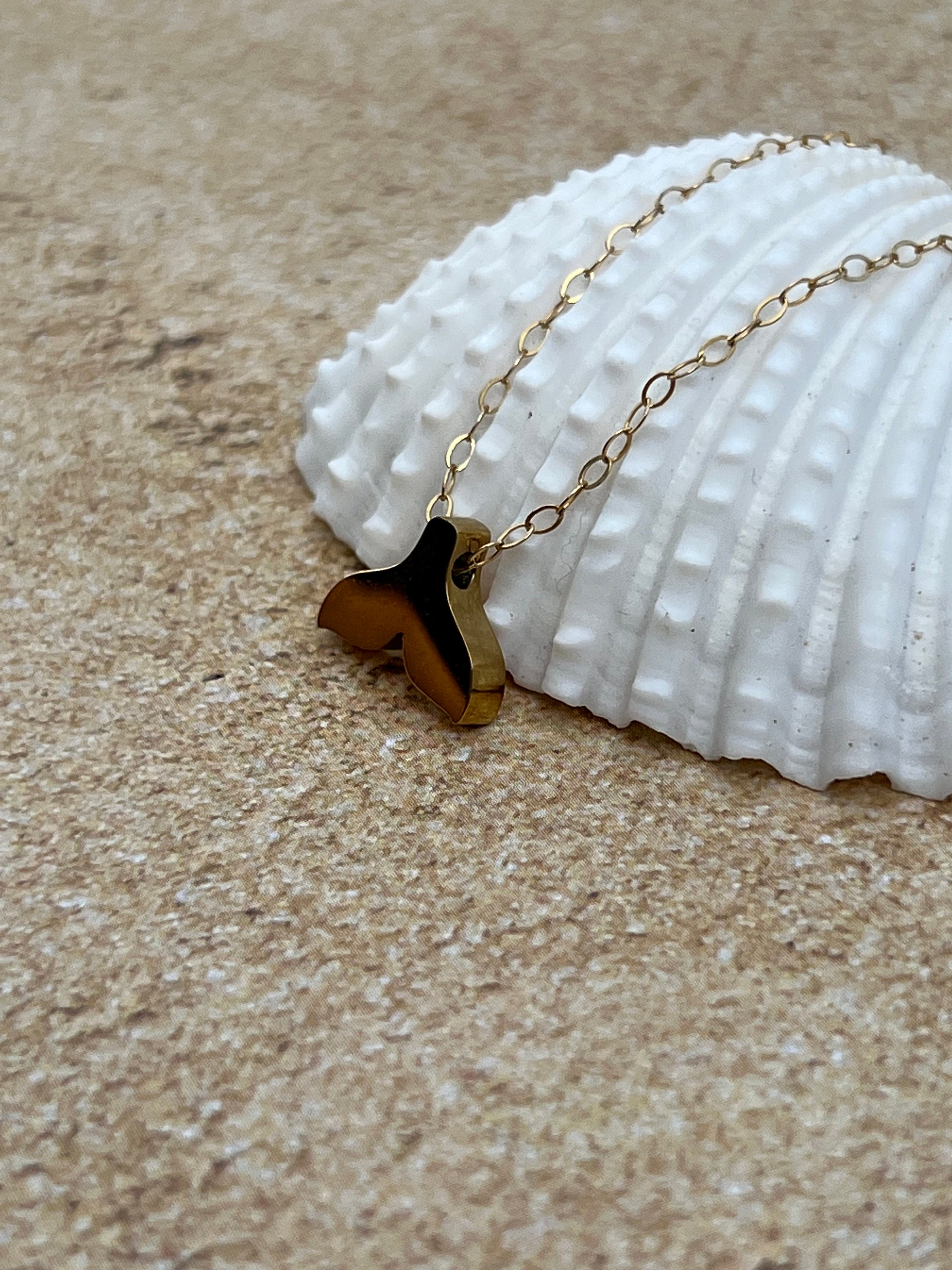 Collana Lunga Con Grande Ciondolo Sirena, Colore Oro - Gioiello Fantasia Tema Marino