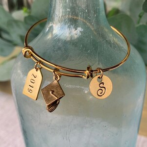 Graduation Bracelet // 2024 Graduation Gift // Graduation Gift // monogrammed initial // graduation jewelry image 10