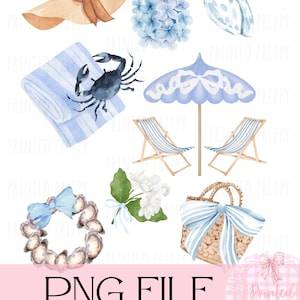 Coastal Grandmillenial Printable PNG / Hampton Style Clipart / Oyster Wreath PNG / Coastal Grandma / Coastal Grandaughter / Nantucket Art