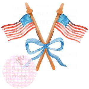 Bandiere americane preppy PNG // Bandiere preppy // Clip art patriottiche preppy // Preppy del 4 luglio // Grandmillenial del 4 luglio