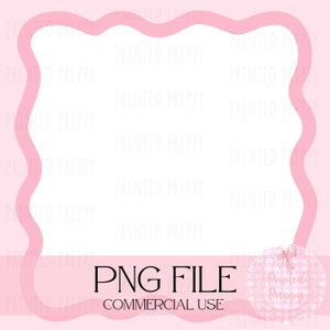 Bordure de cadre ondulé BCBG PNG / / Rose festonné ondulé rose / / Cadre monogramme BCBG