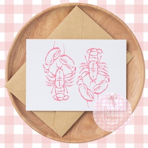 Homard rose BCBG PNG - téléchargement numérique / esthétique pêcheur BCBG / graphique de voyage à la plage / / grand-mère côtière