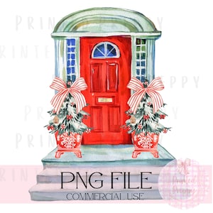 Feestelijke chinoiserie veranda ontwerp digitale download voor zuidelijke vakantiecharme // chinoiserie kerst veranda rood png PNGEgg