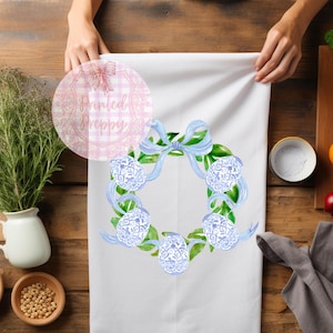 Chinoiserie Easter Egg-krans PNG: preppy illustraties voor Grandmillennial Southern Decor digitale download