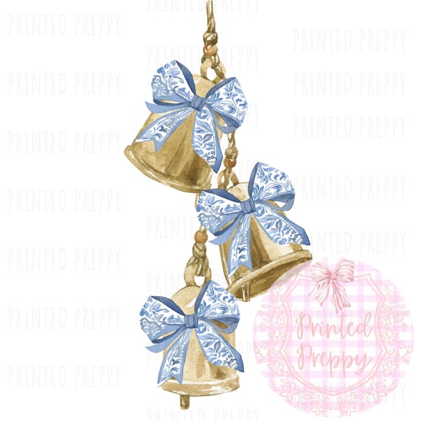 Chinoiserie Bow Bells PNG // Téléchargement numérique Chinoiserie // Chinoiserie Clip Art // Chinoiserie Chic