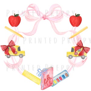 Écusson de la rentrée scolaire aquarelle / écusson de la dernière journée d'école / cadeau pour enseignant / style preppy premier jour d'école - téléchargement numérique