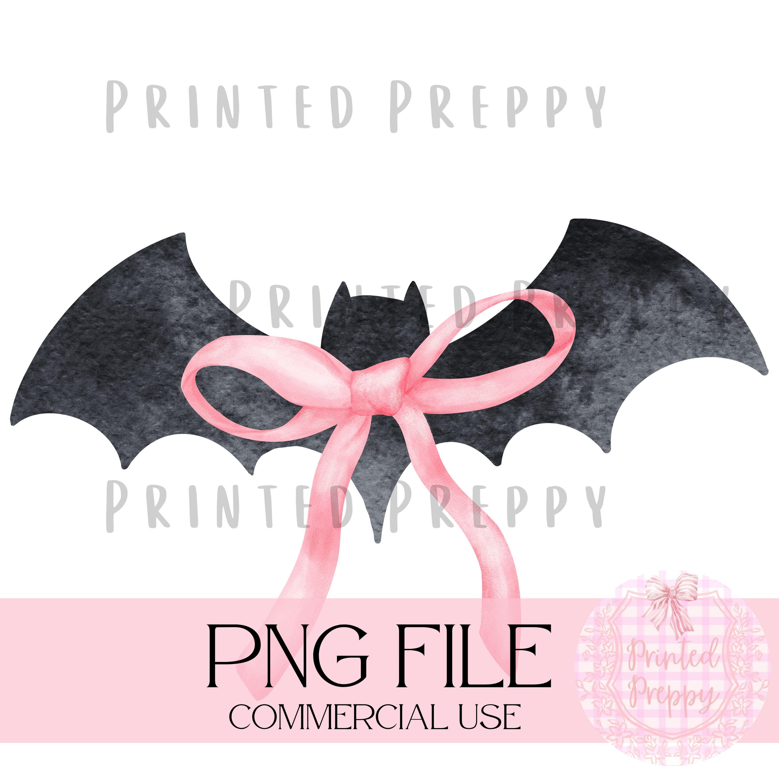 Coquette Bat with BOW PNG // Coquette Halloween // Preppy Halloween // Halloween PNG