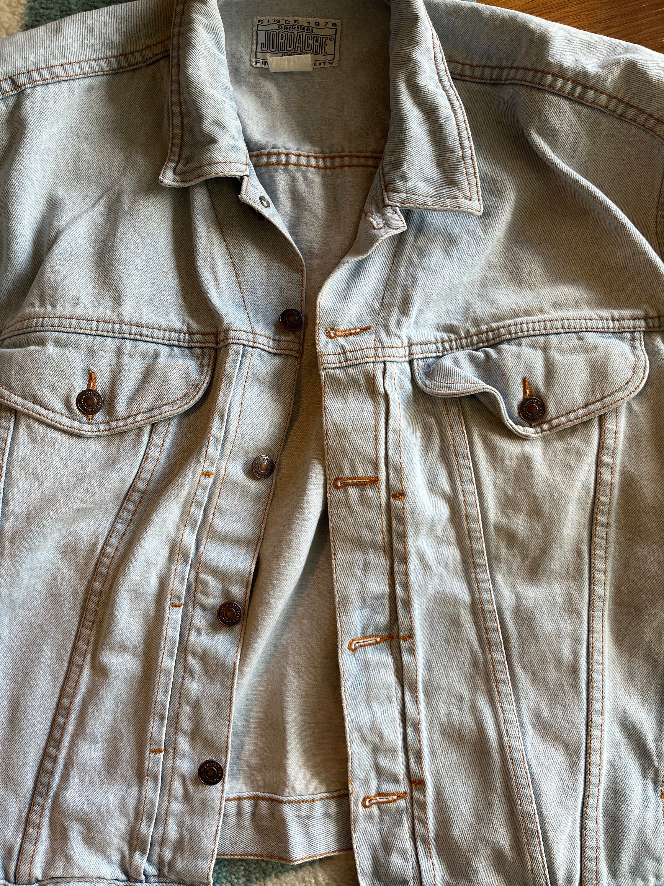 Vintage 90s Jordache Denim Jacket Size L/light Washed/unisex - Etsy