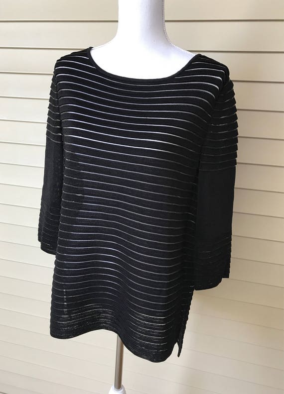 Vintage St.John Knit Top/ Size M/ Black Sweater/ B