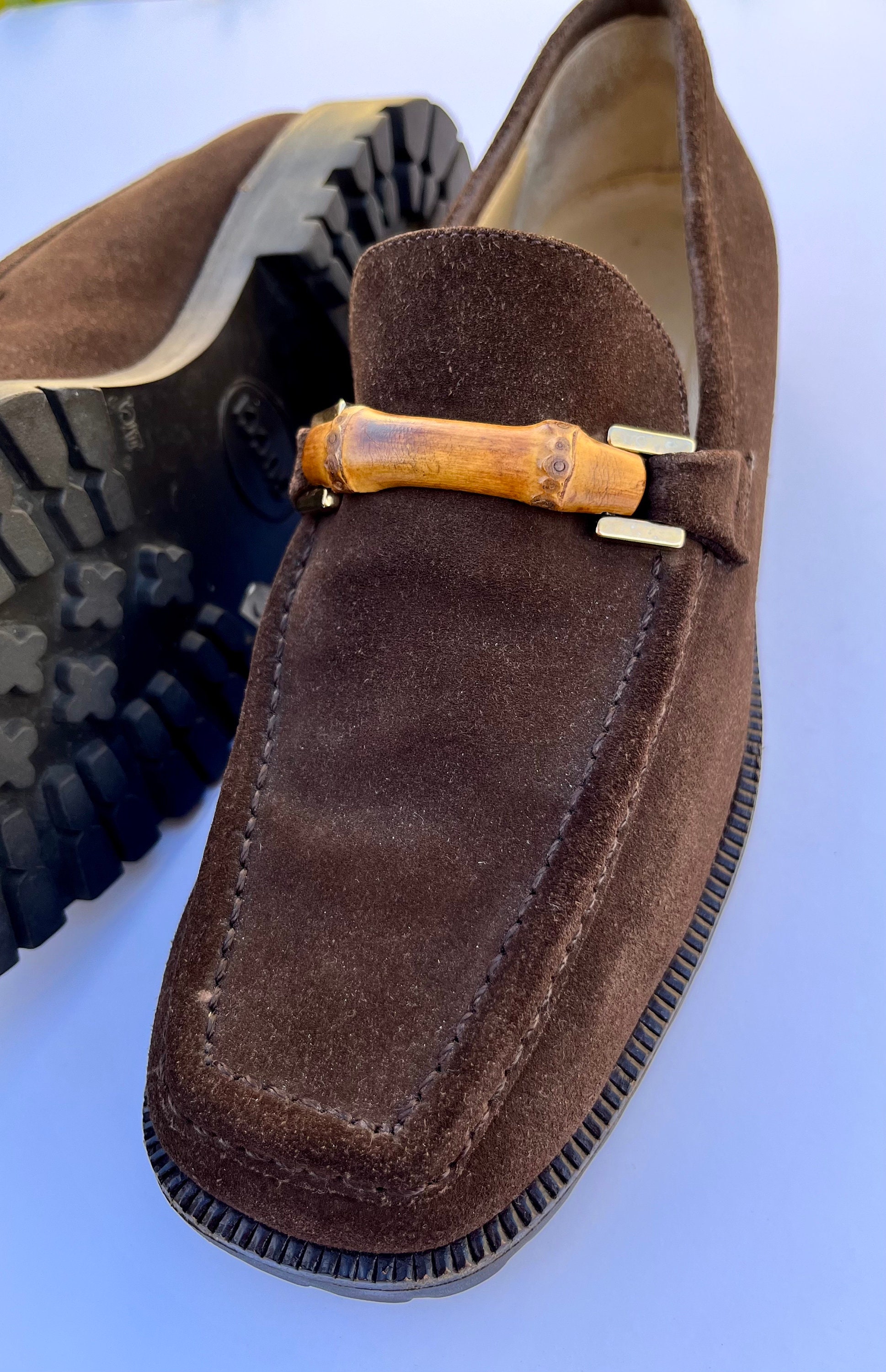 Vintage Gucci Dark Brown Leather Loafers with Bamboo Detail Vintage Gucci Horsebit Loafers Brown Leather | Mercari main image 2