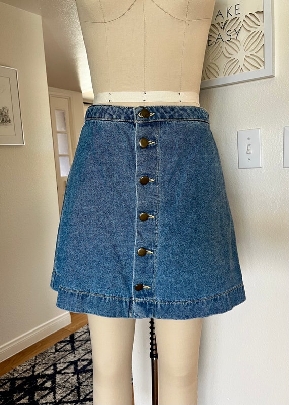 Vintage American Apparel Denim Mini Skirt/Button F