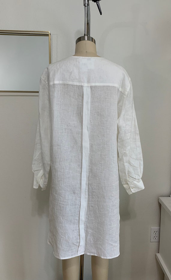 Vintage Max Mara Linen Tunic Shirt/Puro Lino/Whit… - image 4